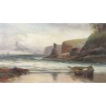 Edwin Ellis (1842-1895) - Coastal scene off Mizen Head, Cork, oil on board, signed lower right, 25 x