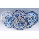 An English blue and white delftware charger, probably Bristol, circa 1700, decorated with flowers