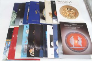 A collection of auction catalogues relating to ceramics, to include Sotheby's and Christies