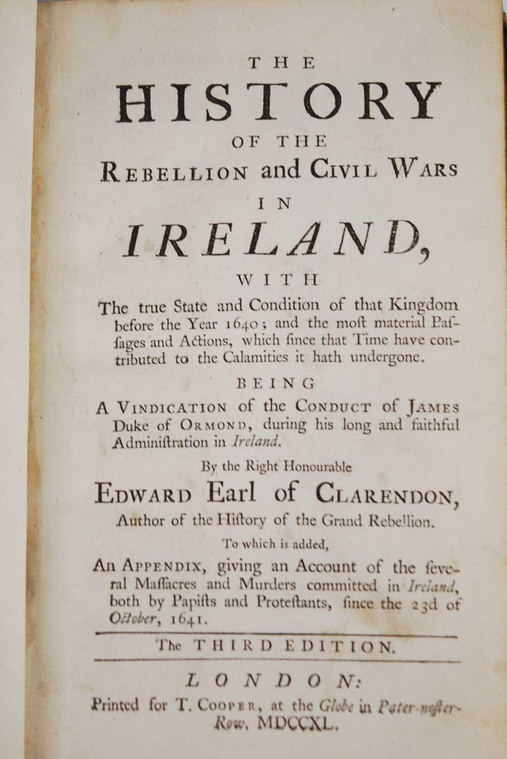 Clarendon, Edward Hyde: The History Of The Rebellion and Civil Wars in Ireland..., The Third