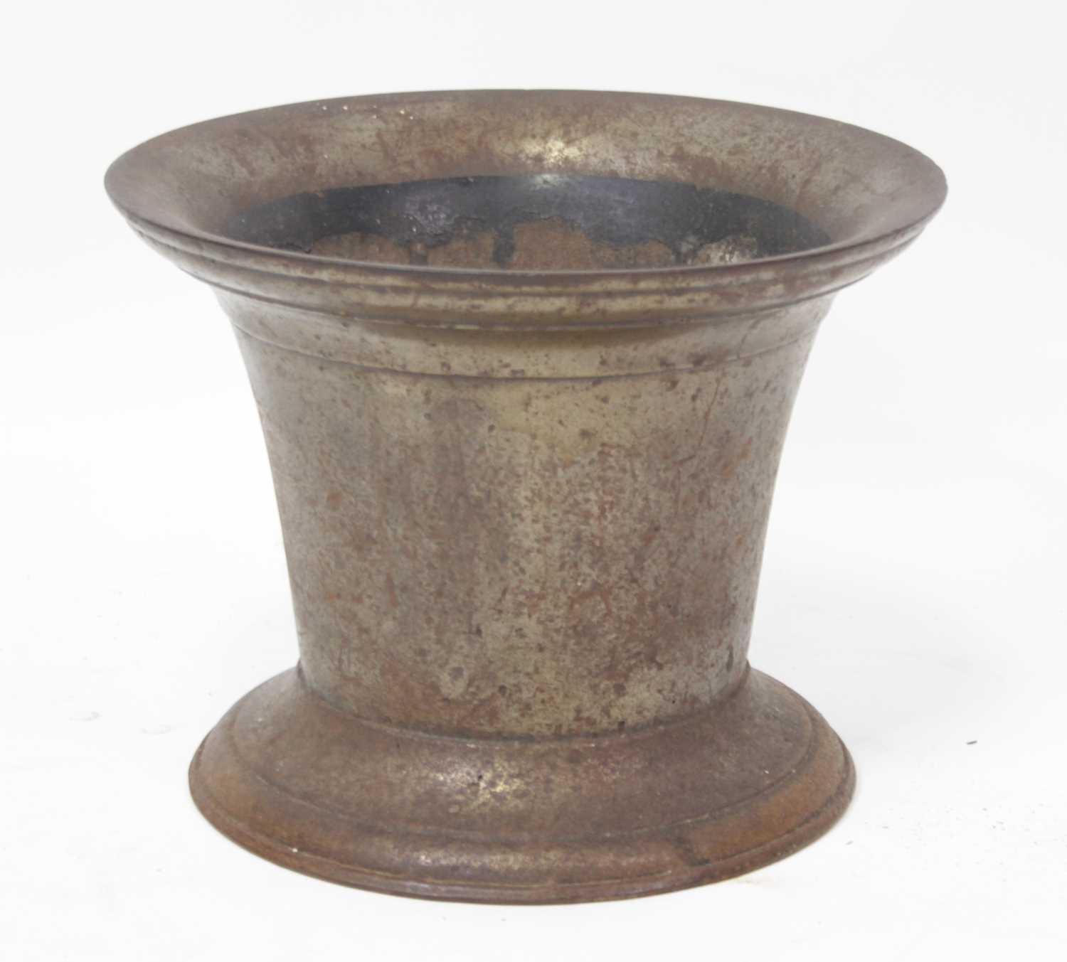 A bronze mortar, of good size and undecorated waisted form, dia.36cmn, h.27cm - Image 2 of 3