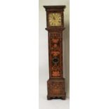 Isaac Penton of London, circa 1700 and later restored, walnut and floral marquetry longcase clock