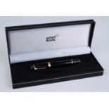 A Mont Blanc Bohème fountain pen having concealed propelling nib, in 14ct yellow and white gold, No.