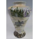 A Cobridge Stoneware vase in the Langdale pattern, of shouldered baluster form, designed by Anji