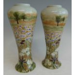 A pair of large Cobridge Stoneware Ox-Eye pattern vases, of shouldered tapering form, designed by