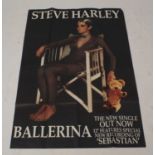 Steve Harley, a large promotional poster for the release of the 1983 single Ballerina, 152 x 98cm,
