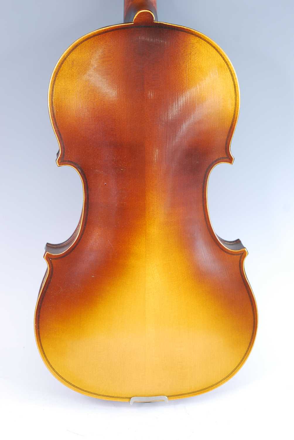 A mid-20th century viola, having a two piece back with spruce top, ebony finger board and pegs, - Image 3 of 6