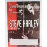 Steve Harley With Nick Pynn, a promotional poster for the 1998 acoustic tour, signed in silver