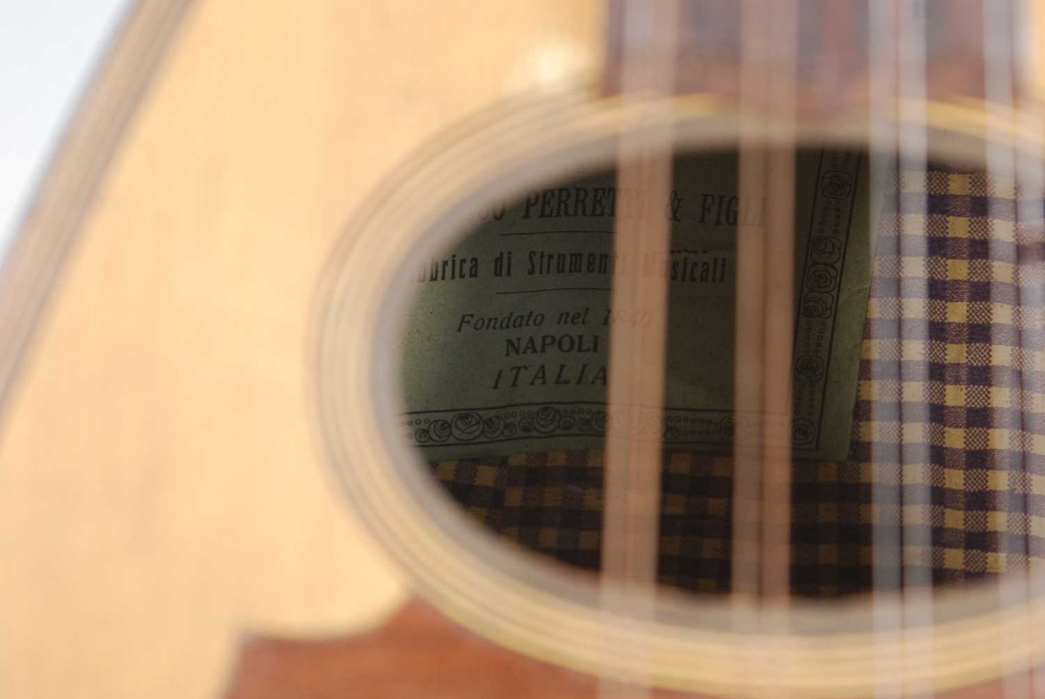 A 19th century Italian mandolin, having a bowl back and spruce top with rosewood fingerboard and - Image 2 of 3
