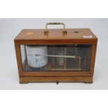 An early 20th century mahogany cased barograph having brass plate signed Wilson, Warden & Co. Ltd,