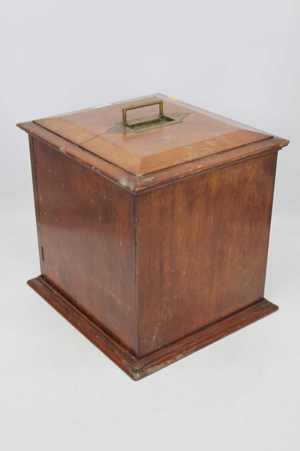 A late Victorian walnut table top collector's cabinet fitted with 20 of 21 short drawers, each - Image 3 of 3