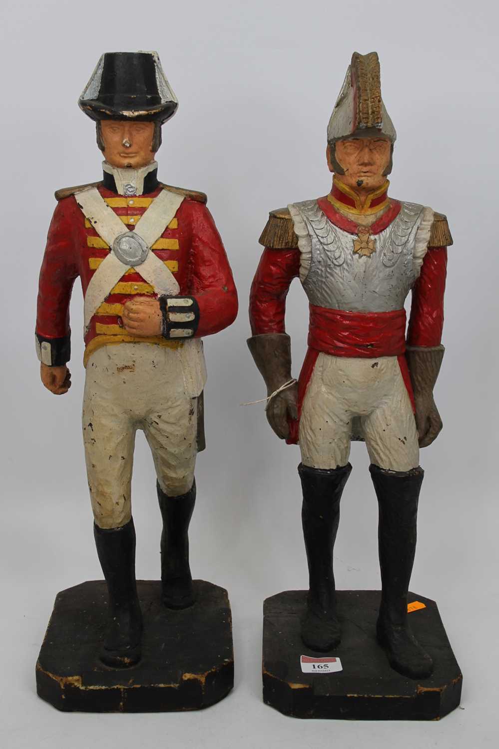 A set of four carved softwood and polychrome painted figures of soldiers, each in full military - Image 2 of 2