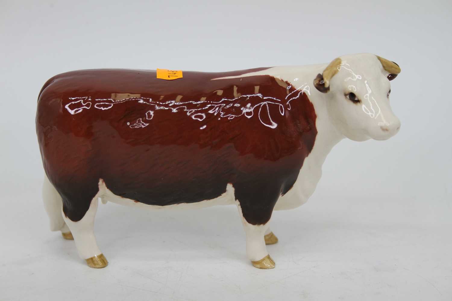 A Beswick model of a cow, Champion of Champions, height 11cm, together with a Border Fine Arts model - Image 3 of 5