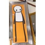 After Stik - a reproduction print, 89 x 28cm, in silvered moulded frame