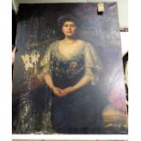 Early 20th century English school - three-quarter length portrait of a seated woman wearing a