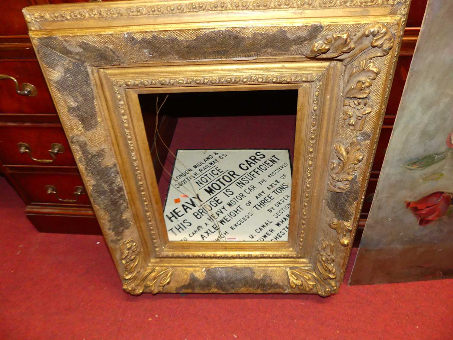 A gilt composition picture frame; mid-20th century school Still life with flowers in a glass vase, - Image 2 of 4