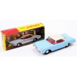 Dinky Toys Hong Kong issue No.57/001 Buick Riviera, comprising light blue body with white roof and