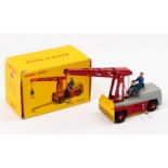 French Dinky Toys No. 50 Grue Salev Crane Truck comprising a two-tone grey & dark red body, jib, and