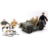 A collection of Palitoy Action Man comprising 4 various figures in military dress including an