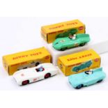 Dinky Toys Boxed Racing Car Group, 3 examples to include No.236 Connaught comprising green body with