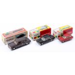 Yonezawa Diapet diecast model group of 3 comprising No. D133 Debonair in black with a pale blue