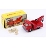 French Dinky Toys No. 589 Berliet Breakdown Truck comprising a red body, with grey grille & front