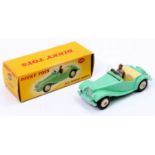 Dinky Toys No. 102 MG Midget sports car comprising light green body with cream interior and cream