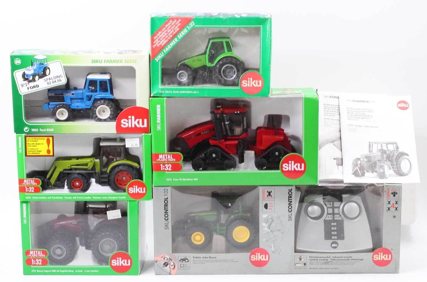 Siku 1/32nd scale boxed diecast and radio control group, 6 examples to include Siku Control John