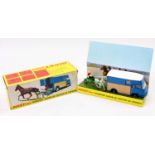 French Dinky Toys No. 571 Transport Saviem de Chevaux de Courses, comprising a blue body, with a