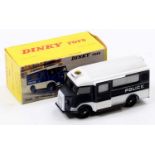 French Dinky Toys No. 566 Citroën Police support vehicle comprising of dark blue and white body with