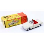 Dinky Toys No. 113 MGB sports car comprising cream body with red interior and driver figure, sold in