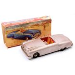 JNF Gigant large German tinplate clockwork Touring Car, lilac/metallic pink body with tinprinted