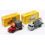 French Dinky Toys group of 2 comprising No. 33C Simca Cargo Truck "Miroitier", grey cab, chassis and