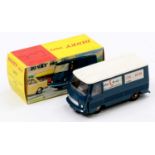 French Dinky Toys No. 570 Peugeot Van comprising a blue body, with a white roof, silver trim,