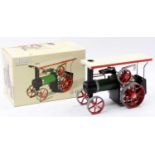 A Mamod steam tractor TE1A, green body, white roof, red spoked wheels, little use (E-BNM)