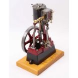 Stuart Turner No.1 vertical steam engine, with 2" bore x 2" stroke, single cylinder with drain