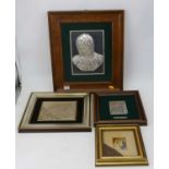 A modern Italian silver plaque cast in relief as the bust of the madonna, impressed M Zosco?
