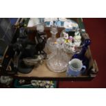 A collection of miscellaneous items to include a Thomas Webb crystal ship's decanter and a