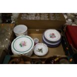 A collection of ceramics to include a floral decorated porcelain part dinner service