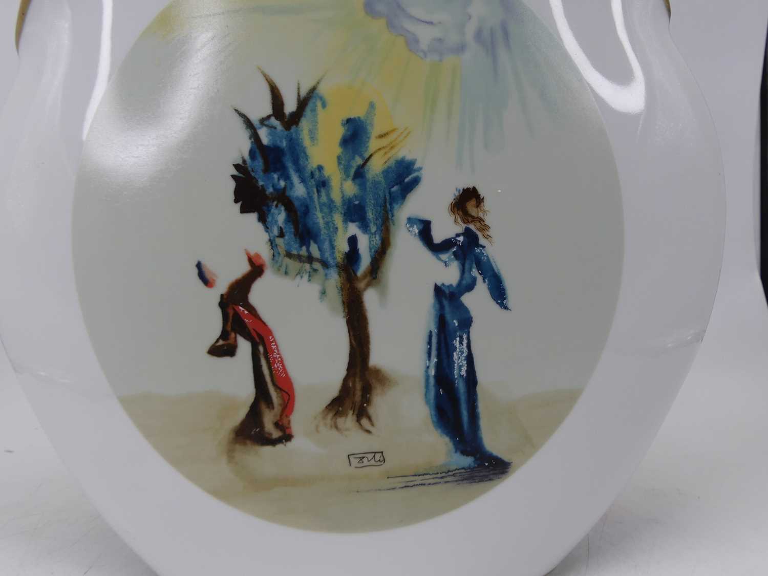 Salvador Dali, a Spanish enamelled porcelain vase from the Divine Comedy series, decorated with - Image 2 of 4