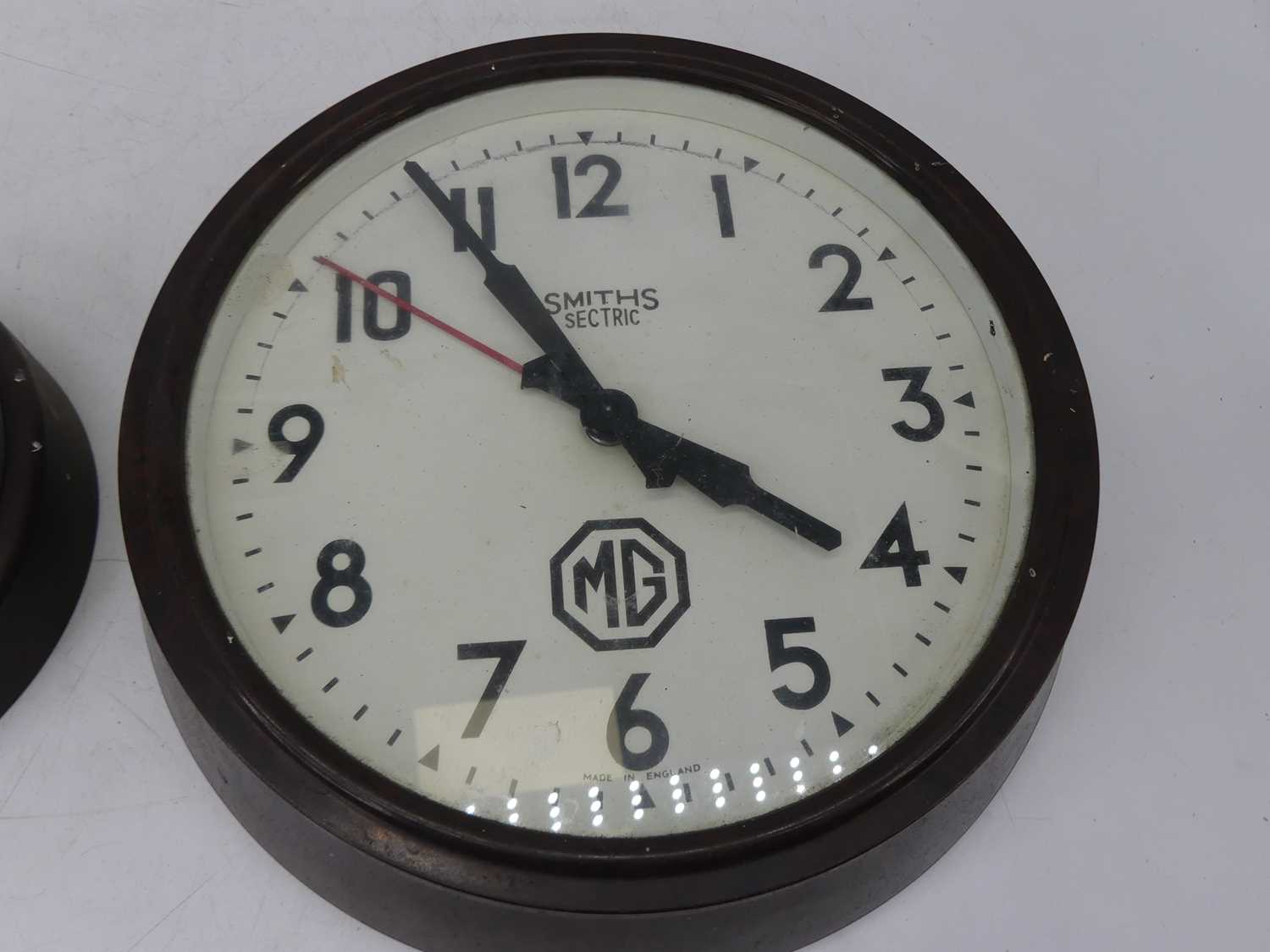 A mid-20th century Smiths Sectric wall clock, the circular dial with Arabic numerals and MG - Image 2 of 3