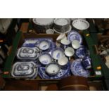 A collection of blue and white ceramics to include an 18th century Chinese porcelain tea bowl and