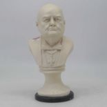 A reproduction parian style portrait bust of Sir Winston Churchill, height 31cm