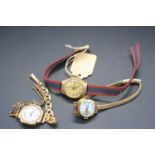 A Zenith ladies 18ct gold cased wrist watch on 9ct gold associated bracelet, gross weight 13.5g,