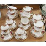 A Royal Albert part tea service in the Old Country Roses pattern