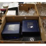 Two boxes of glassware to include Royal Scot Crystal drinking glassesThe Royal Scot glasses are