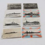 A collection of early 20th century postcards depicting naval ships, to include HMS Repulse, HMS