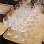 A small collection of glassware, to include a set of six Bohemia lead crystal champagne flutes,