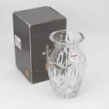 A Waterford cut glass Greek vase in the Noctarine pattern, height 26cm (boxed)