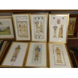 After L.A.B. Waller - a set of eight portrait engravings, to include Sir Robert de Bures and Sir